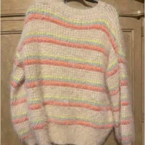 &Merci colorful fuzzy sweater. So soft and comfy!